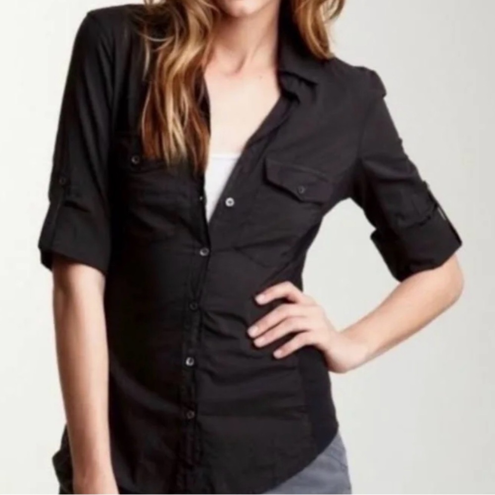 James Perse Contrast Panel Shirt (Size 1)